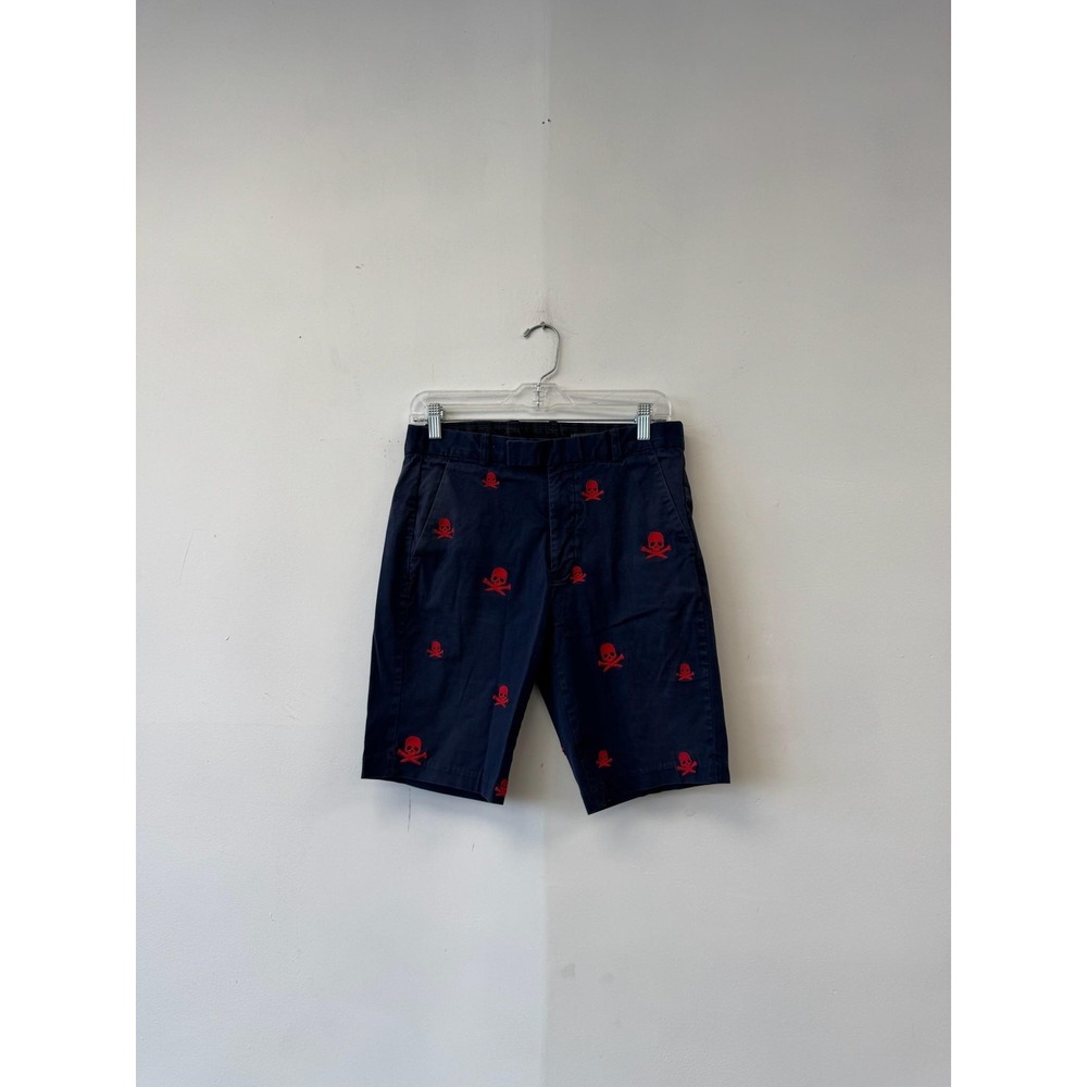 G/FORE‎ Shorts Mens 30 Navy Skull Crossbones Golf Chino Embroidered Casual